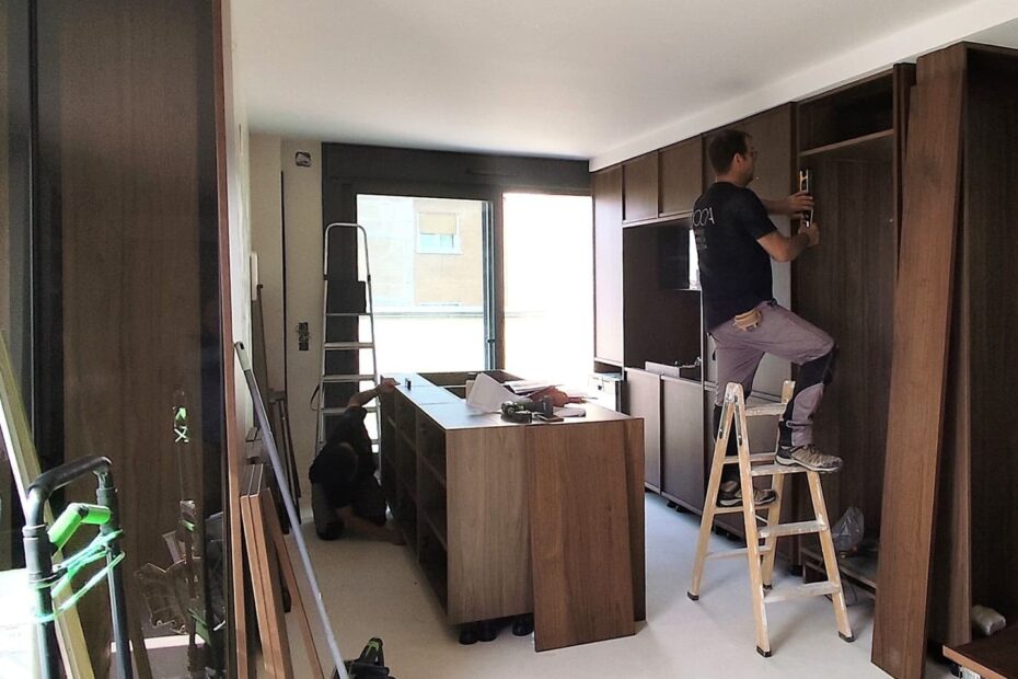 Cocina para obra nueva de lujo en Madrid con electrodomésticos integrados — Doca Madrid
